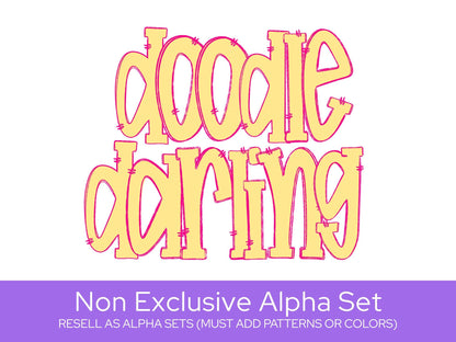 Hand Drawn Alphabet Sublimation Letters: Frame, Commercial Use