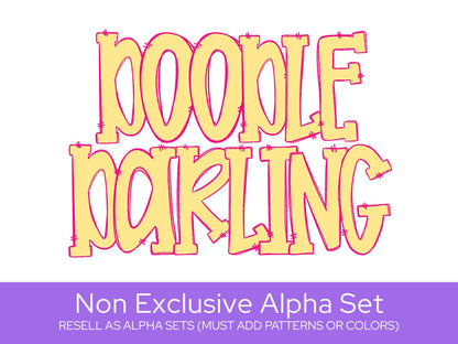 Hand Drawn Alphabet Sublimation Letters: Frame, Commercial Use