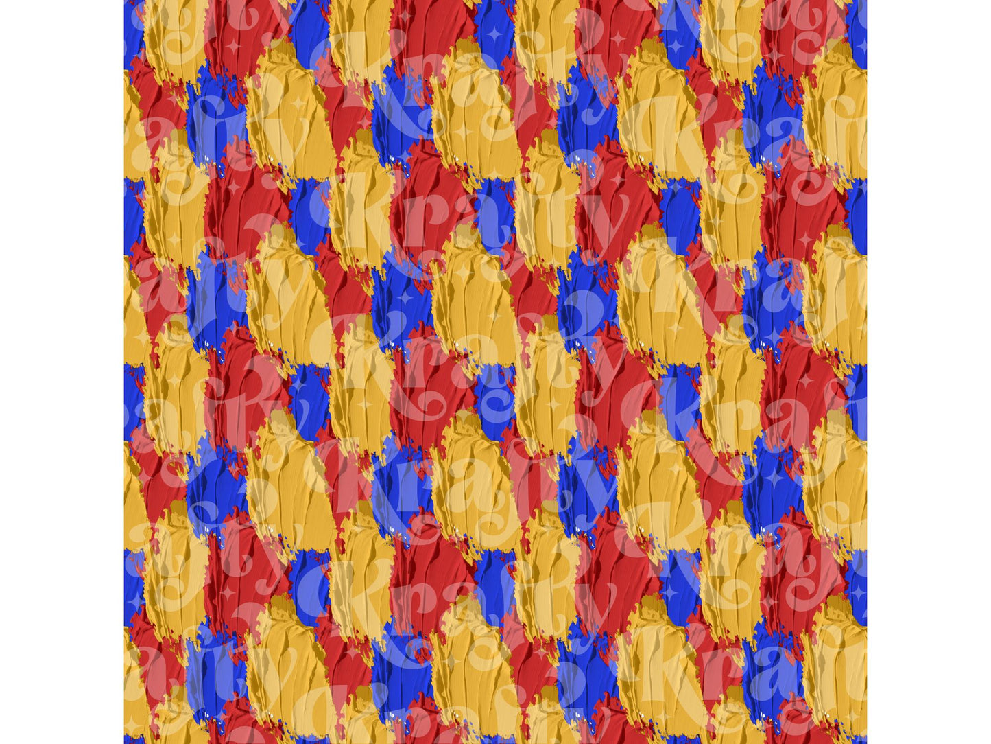 Impasto Thick Paint, Hand Drawn Paint Brush Stroke Seamless Pattern