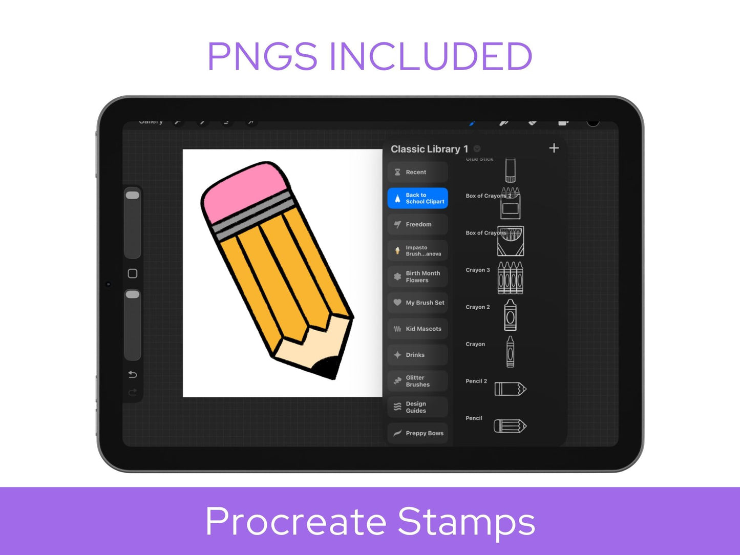 School Clipart Stamps: Hand Drawn, Commercial Use (PNGs Included)