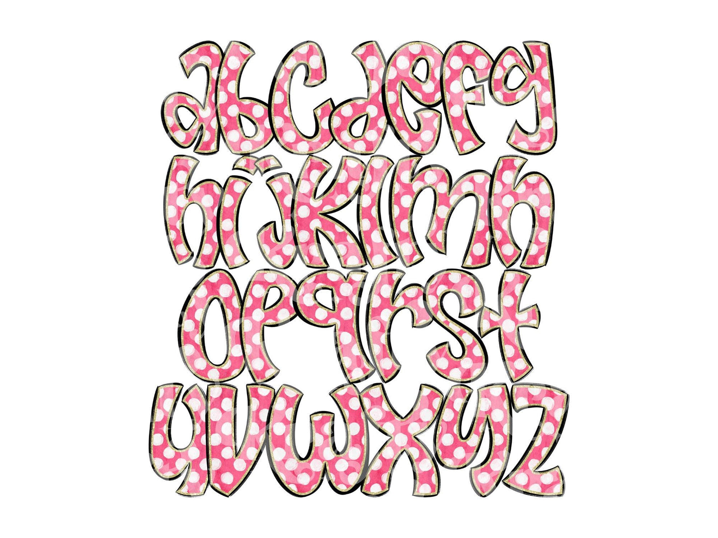 Polka Dot Alpha Set PNG Bundle, Digital Alphabet Letters, Sublimation Alphabet, Commercial Use