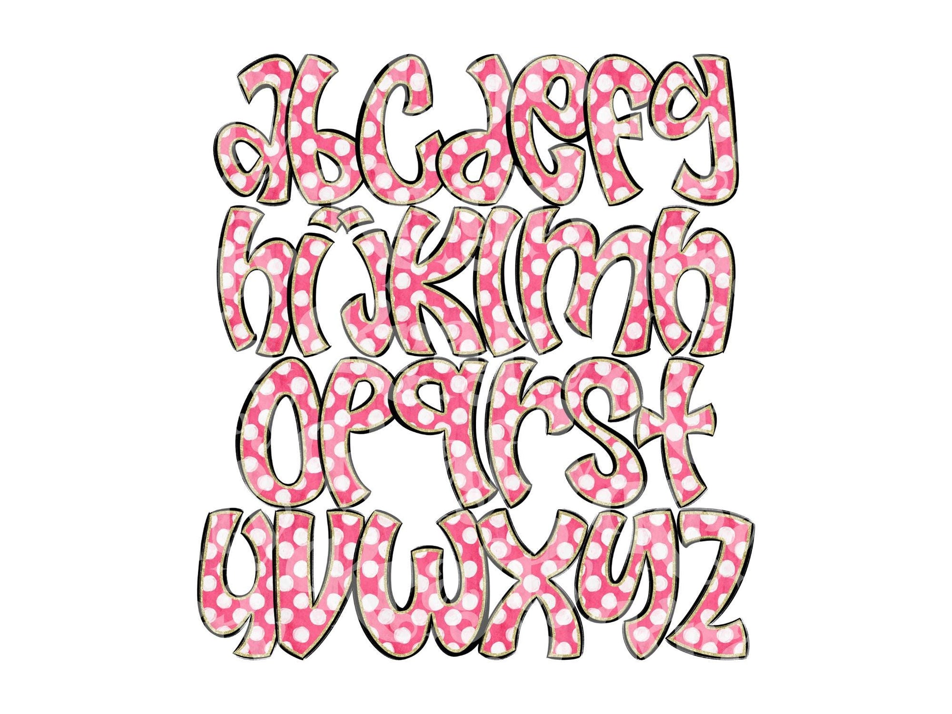 Polka Dot Alpha Set PNG Bundle, Digital Alphabet Letters, Sublimation Alphabet, Commercial Use