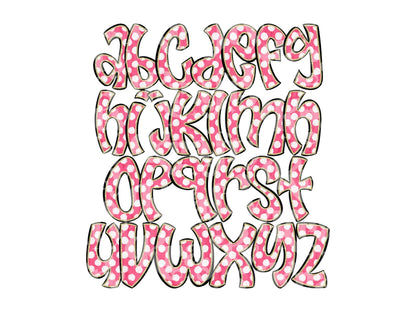 Polka Dot Alpha Set PNG Bundle, Digital Alphabet Letters, Sublimation Alphabet, Commercial Use