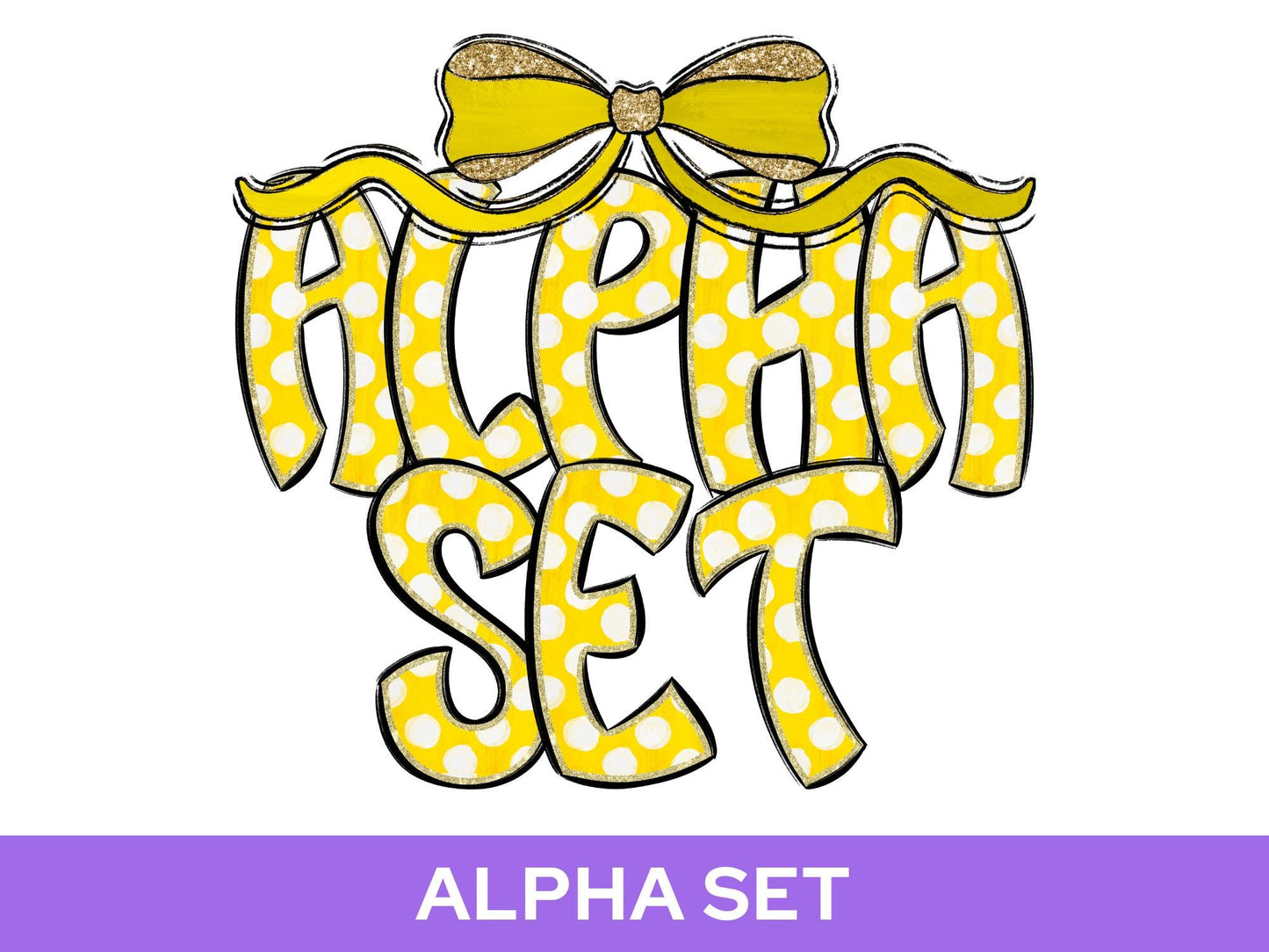 Polka Dot Alpha Set PNG Bundle, Digital Alphabet Letters, Sublimation Alphabet, Commercial Use