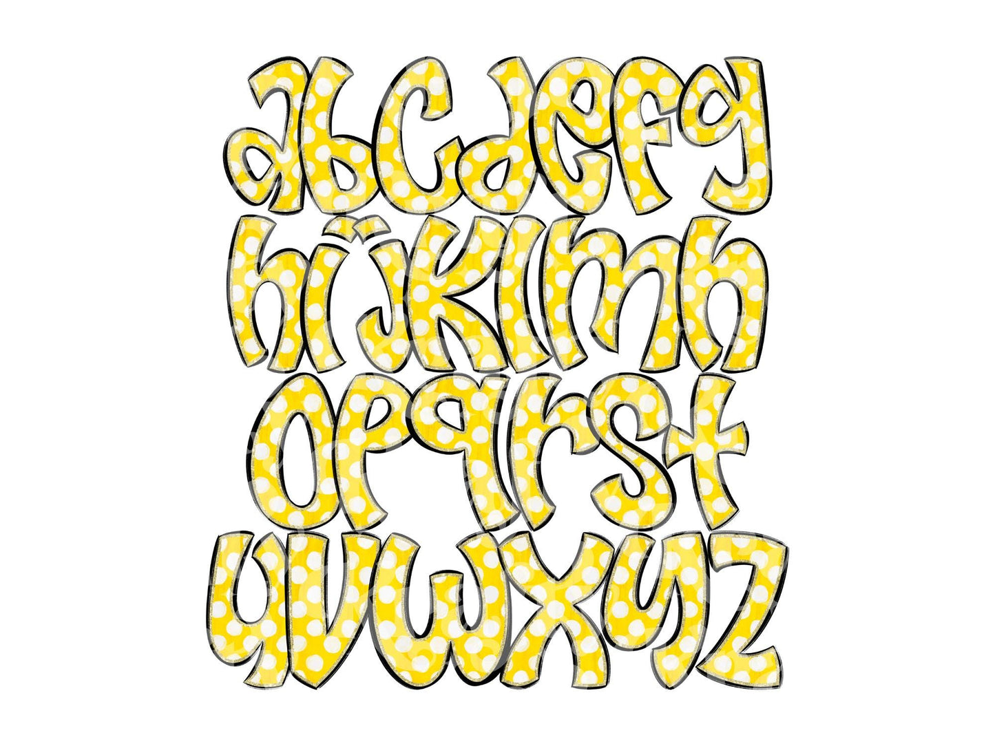 Polka Dot Alpha Set PNG Bundle, Digital Alphabet Letters, Sublimation Alphabet, Commercial Use