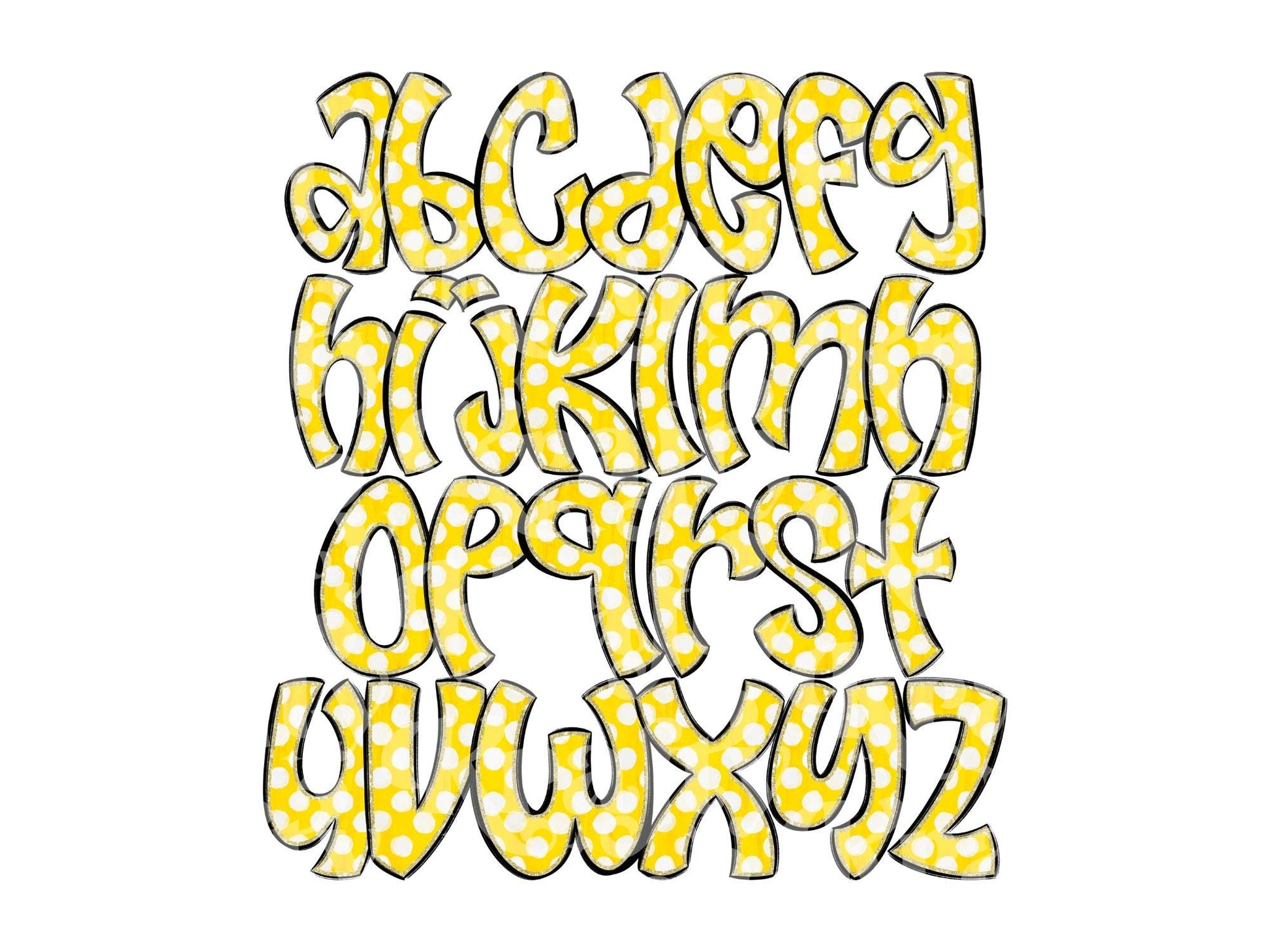 Polka Dot Alpha Set PNG Bundle, Digital Alphabet Letters, Sublimation Alphabet, Commercial Use