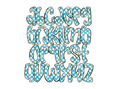 Polka Dot Alpha Set PNG Bundle, Digital Alphabet Letters, Sublimation Alphabet, Commercial Use
