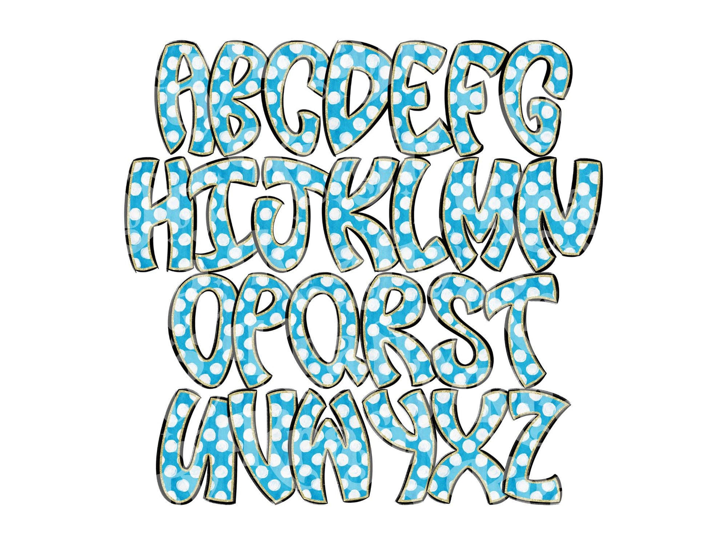 Polka Dot Alpha Set PNG Bundle, Digital Alphabet Letters, Sublimation Alphabet, Commercial Use