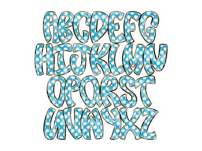 Polka Dot Alpha Set PNG Bundle, Digital Alphabet Letters, Sublimation Alphabet, Commercial Use