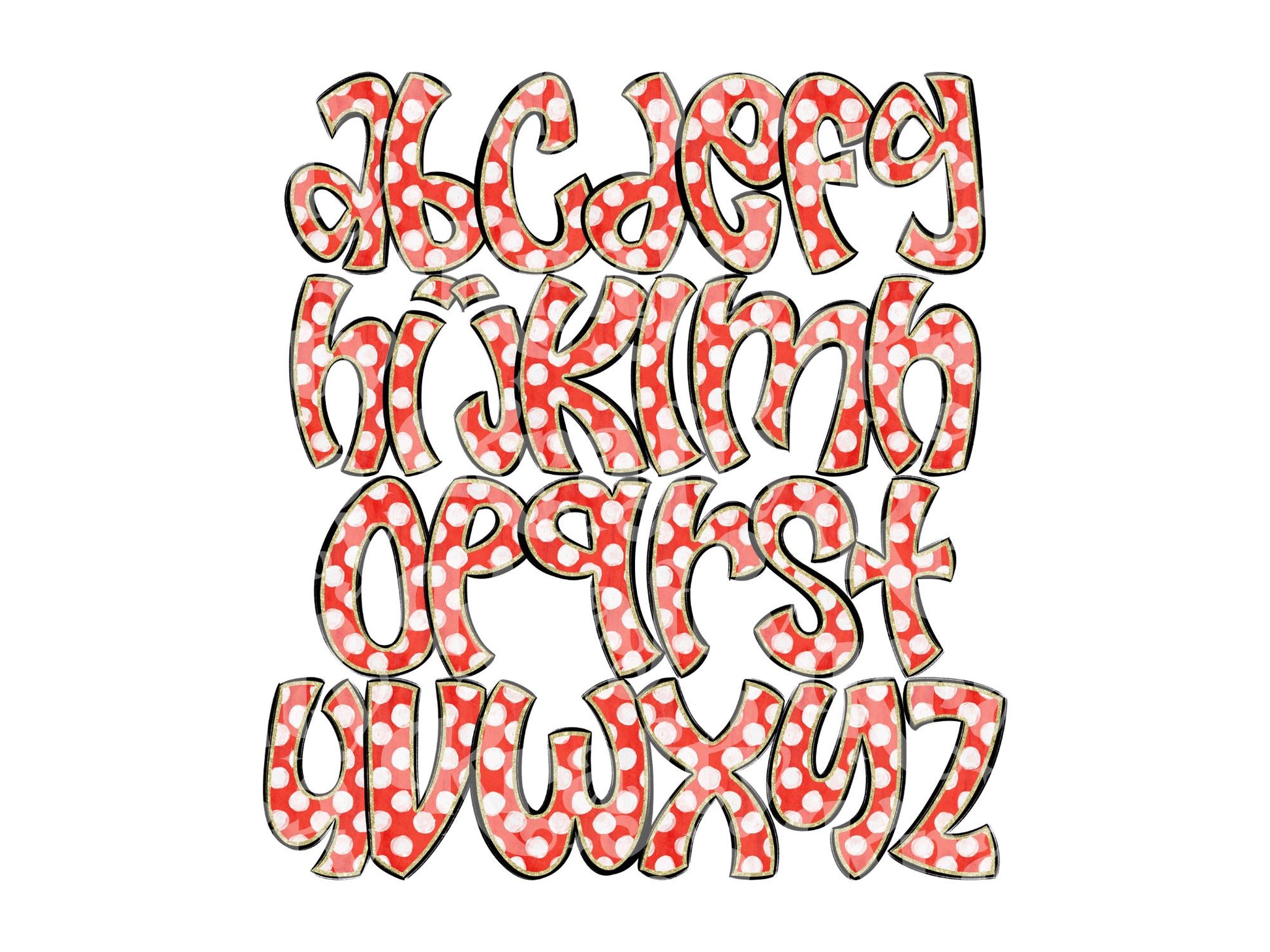 Polka Dot Alpha Set PNG Bundle, Digital Alphabet Letters, Sublimation Alphabet, Commercial Use