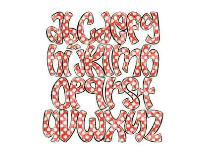 Polka Dot Alpha Set PNG Bundle, Digital Alphabet Letters, Sublimation Alphabet, Commercial Use