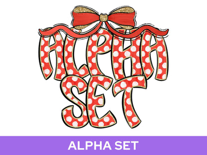 Polka Dot Alpha Set PNG Bundle, Digital Alphabet Letters, Sublimation Alphabet, Commercial Use