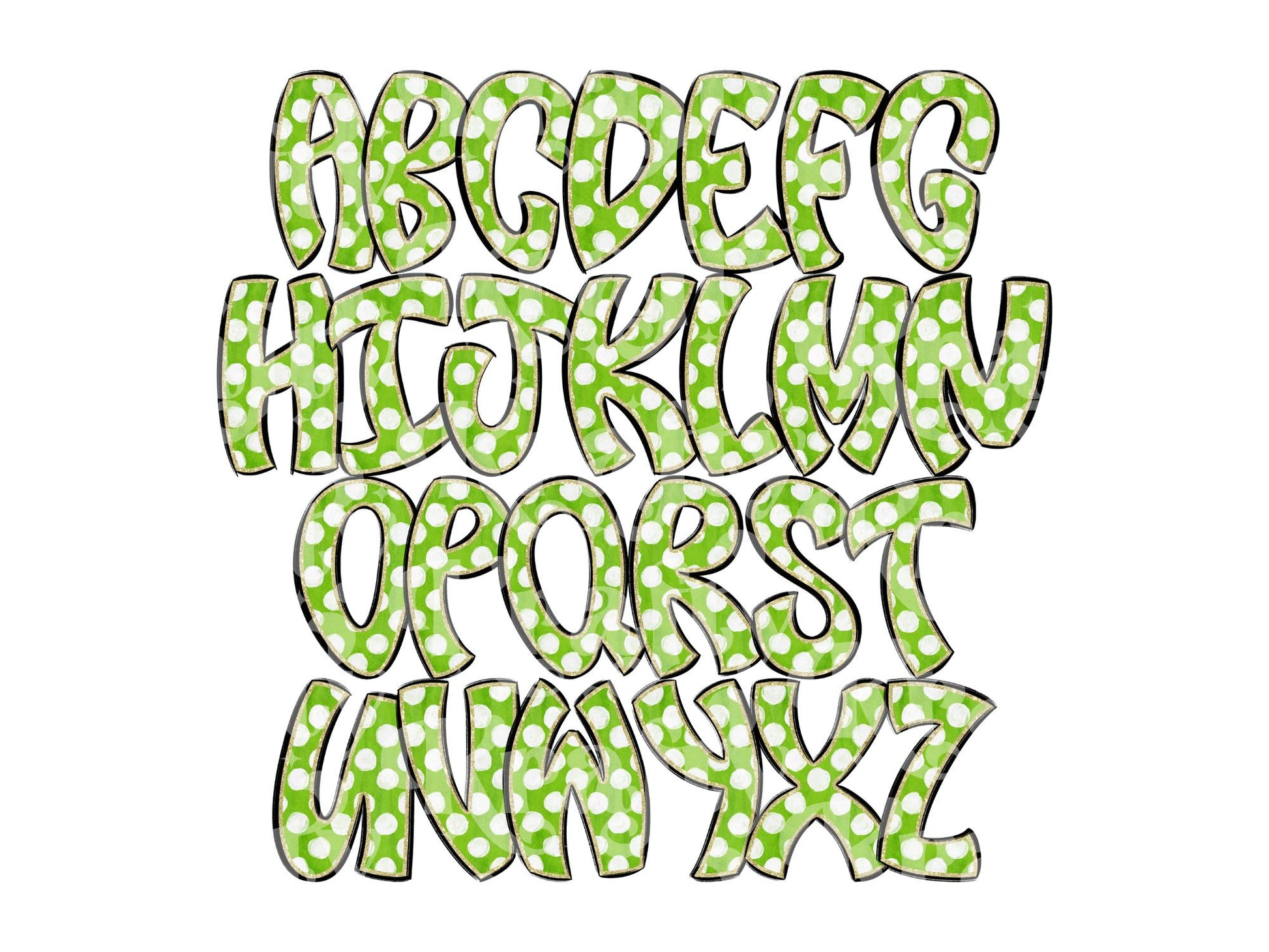 Polka Dot Alpha Set PNG Bundle, Digital Alphabet Letters, Sublimation Alphabet, Commercial Use
