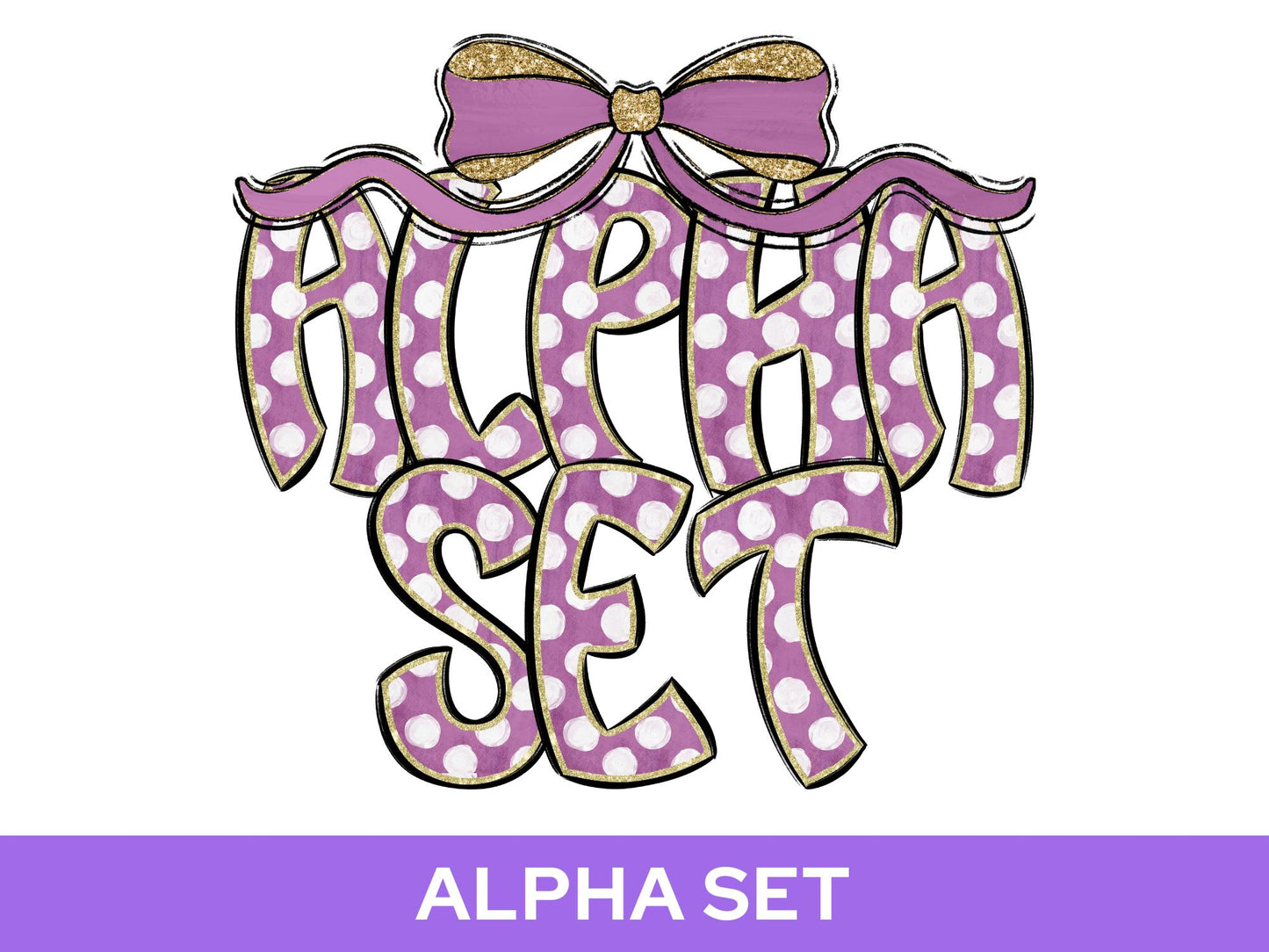 Polka Dot Alpha Set PNG Bundle, Digital Alphabet Letters, Sublimation Alphabet, Commercial Use