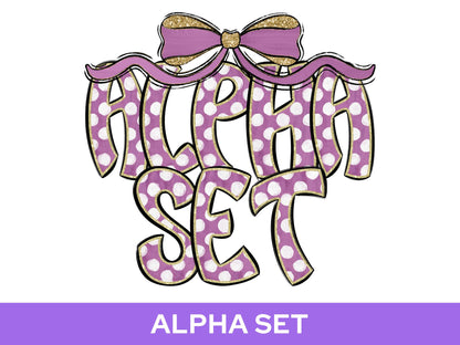Polka Dot Alpha Set PNG Bundle, Digital Alphabet Letters, Sublimation Alphabet, Commercial Use