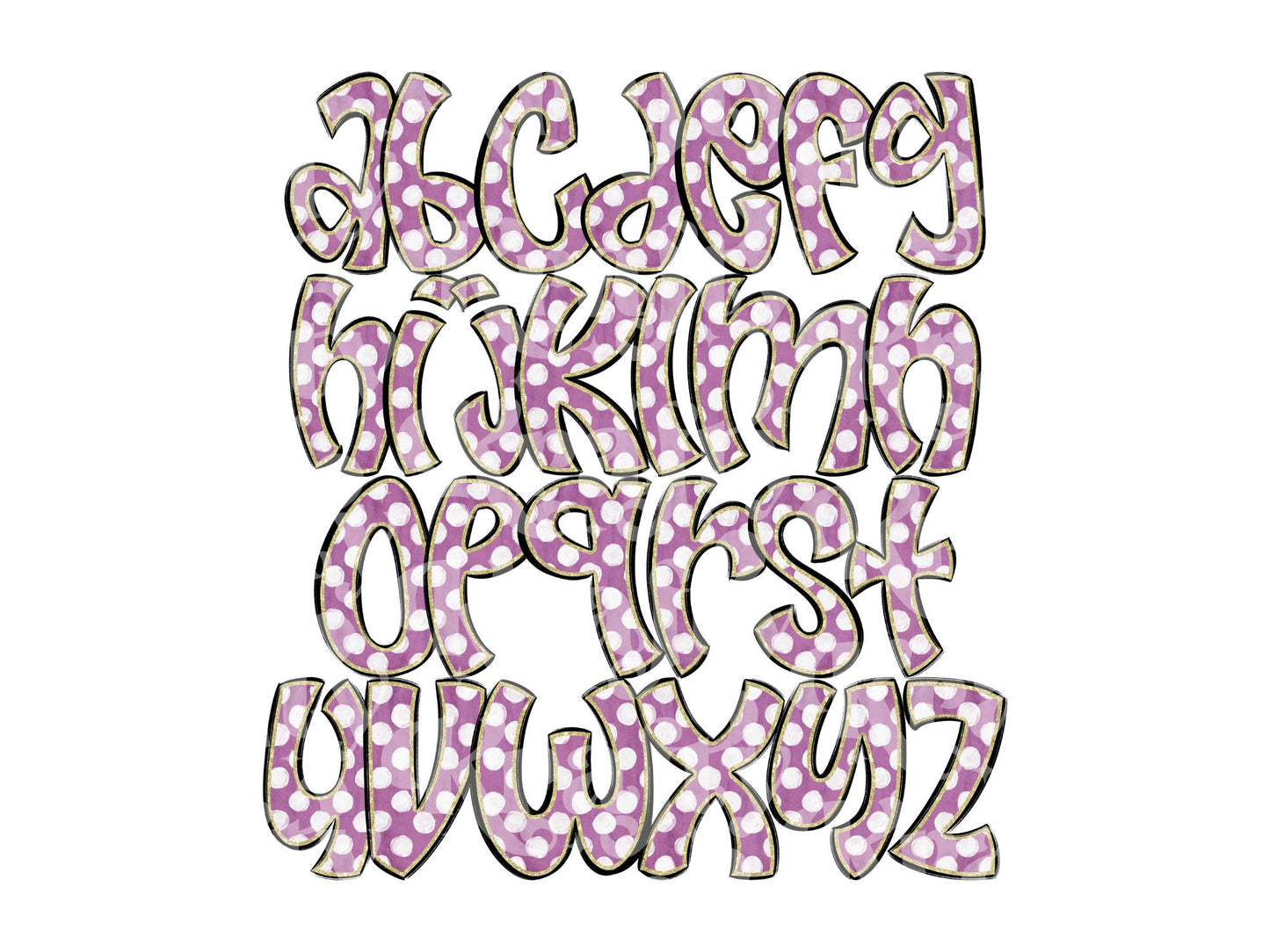 Polka Dot Alpha Set PNG Bundle, Digital Alphabet Letters, Sublimation Alphabet, Commercial Use