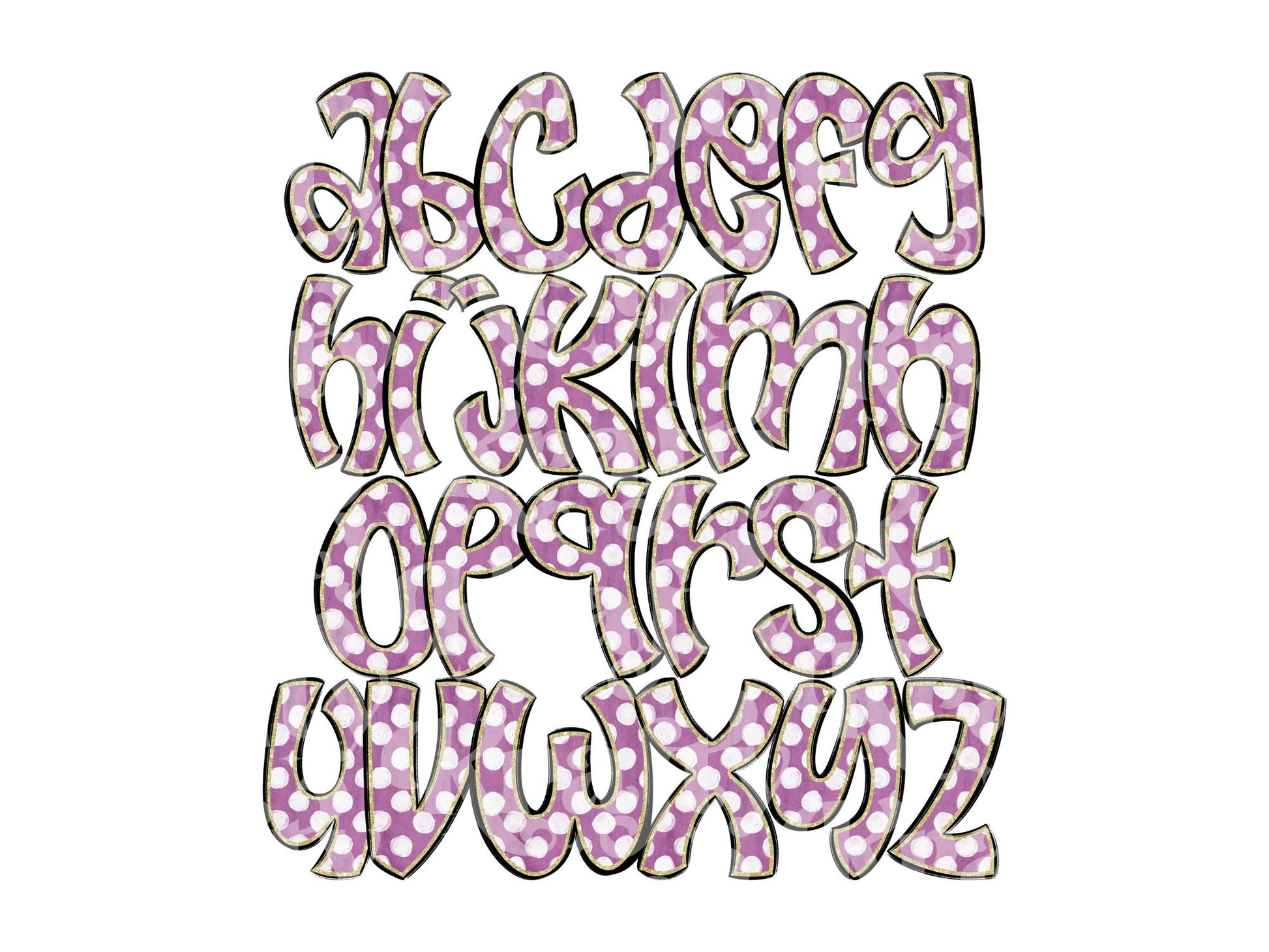 Polka Dot Alpha Set PNG Bundle, Digital Alphabet Letters, Sublimation Alphabet, Commercial Use