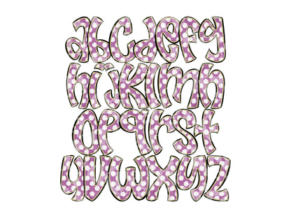 Polka Dot Alpha Set PNG Bundle, Digital Alphabet Letters, Sublimation Alphabet, Commercial Use