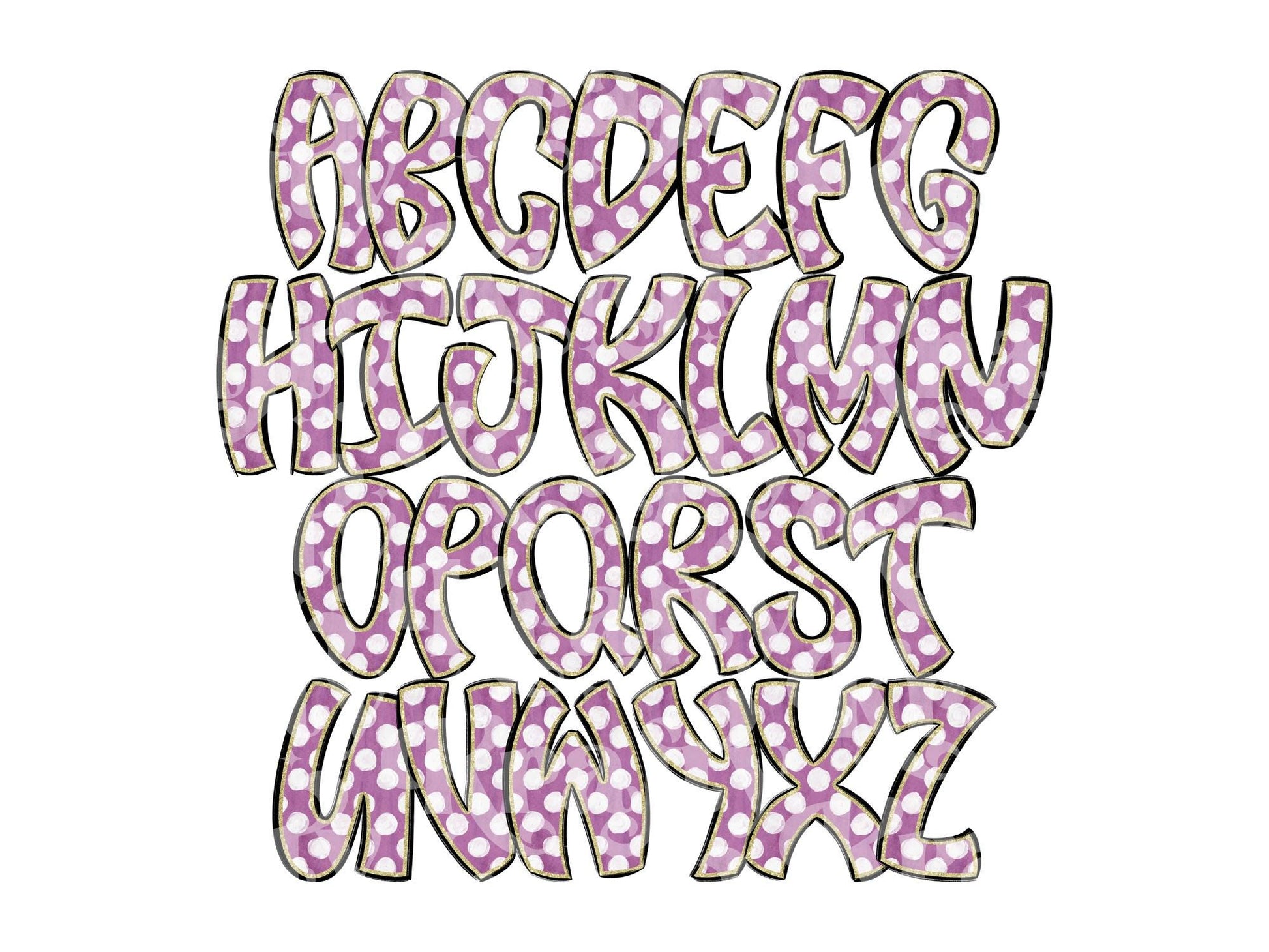 Polka Dot Alpha Set PNG Bundle, Digital Alphabet Letters, Sublimation Alphabet, Commercial Use