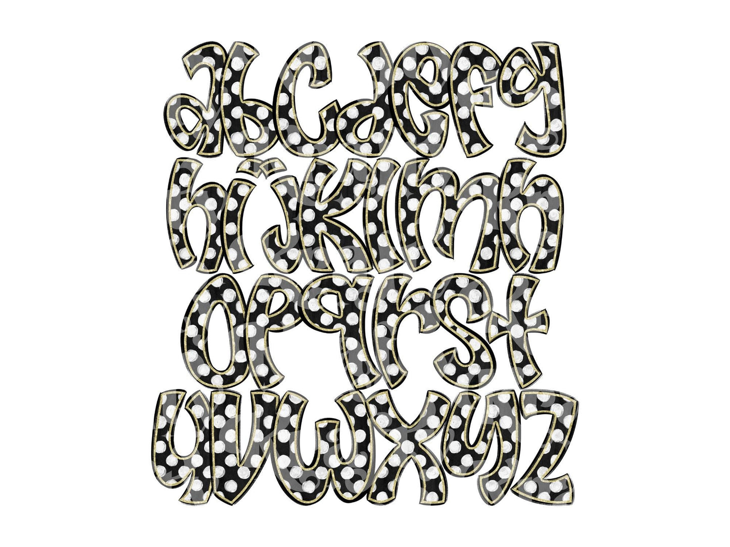 Polka Dot Alpha Set PNG Bundle, Digital Alphabet Letters, Sublimation Alphabet, Commercial Use