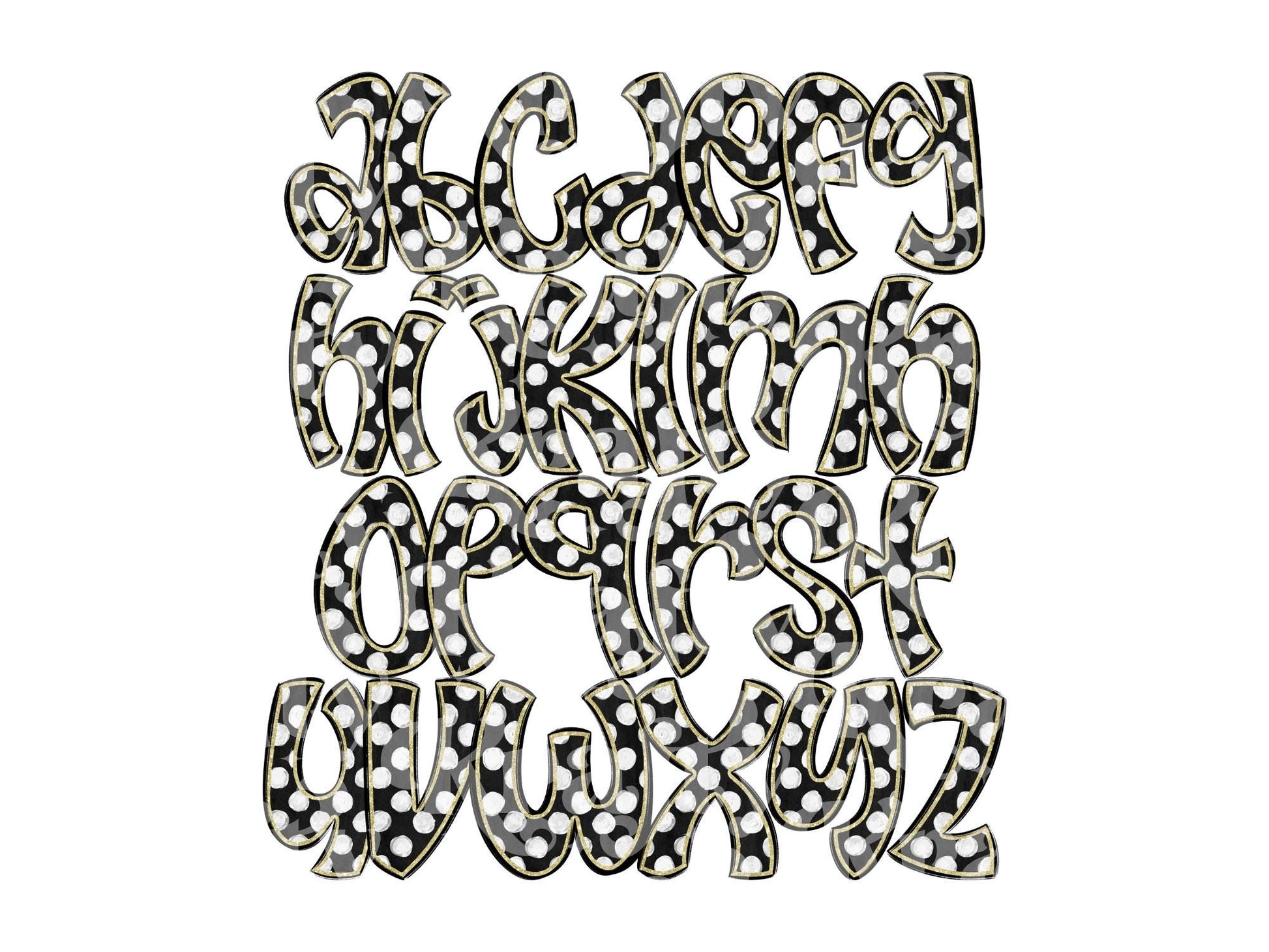 Polka Dot Alpha Set PNG Bundle, Digital Alphabet Letters, Sublimation Alphabet, Commercial Use