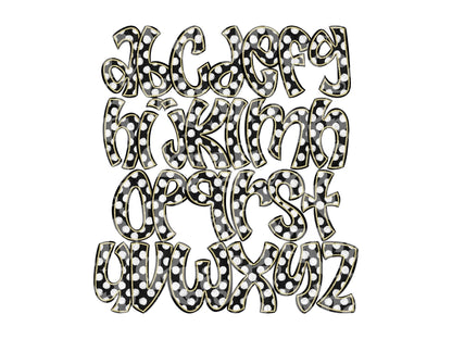 Polka Dot Alpha Set PNG Bundle, Digital Alphabet Letters, Sublimation Alphabet, Commercial Use