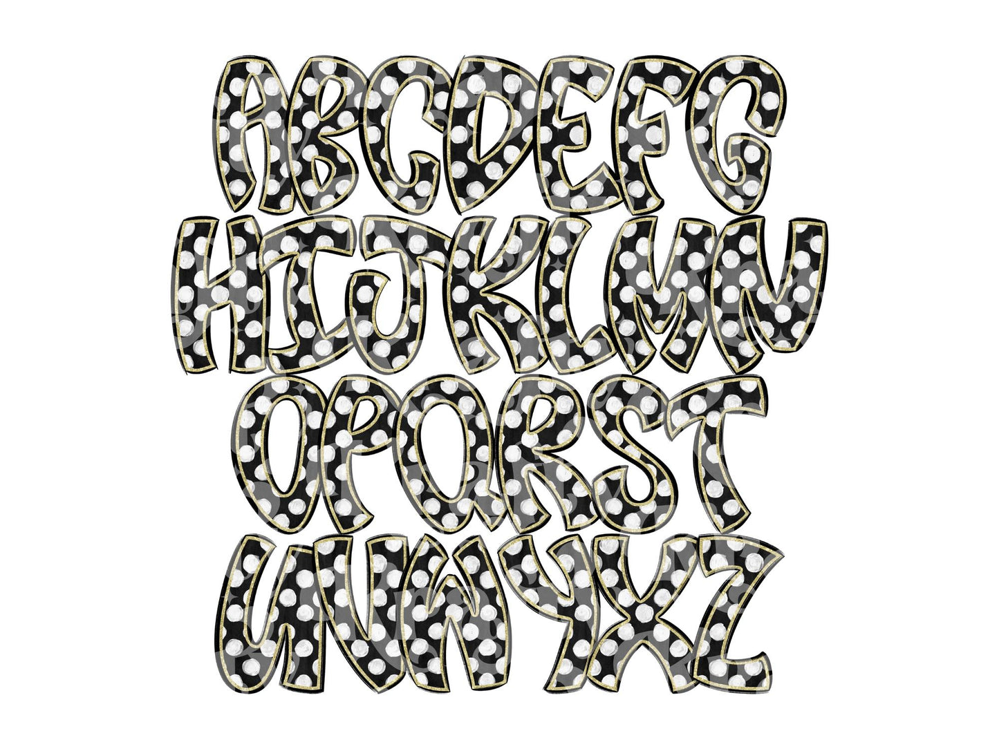 Polka Dot Alpha Set PNG Bundle, Digital Alphabet Letters, Sublimation Alphabet, Commercial Use