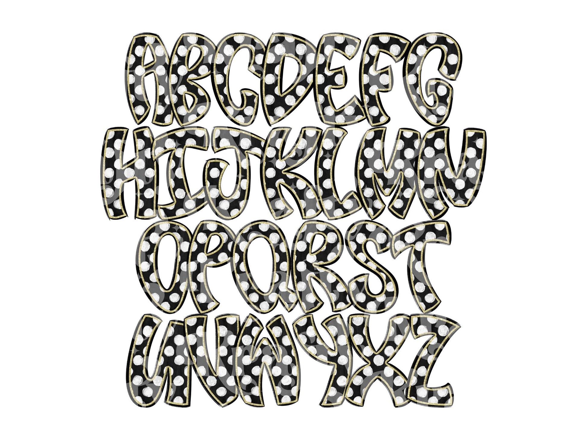 Polka Dot Alpha Set PNG Bundle, Digital Alphabet Letters, Sublimation Alphabet, Commercial Use