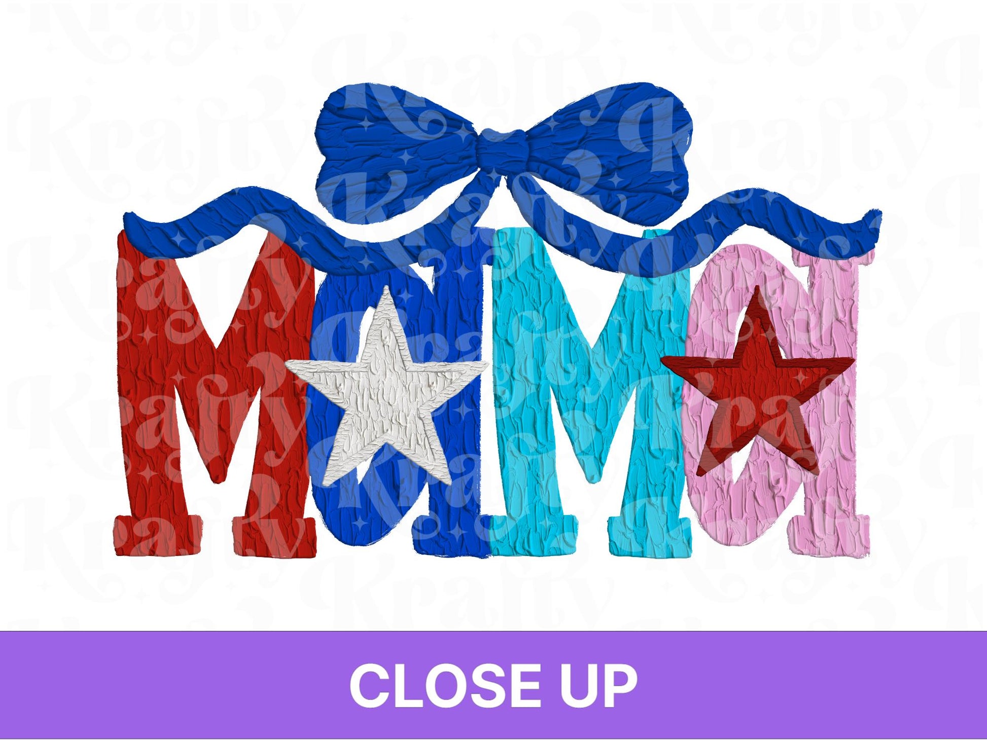 Impasto Paint Name PNG Design: Patriotic 4th of July (Digital File)