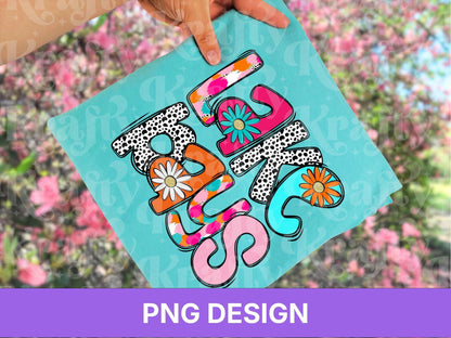 Preppy Lake Days PNG Design: Retro Floral Sublimation (Digital File)