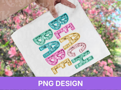 Beach Babe PNG, Faux Embroidery, Summer Clipart, Kid Girls Design (Digital File)