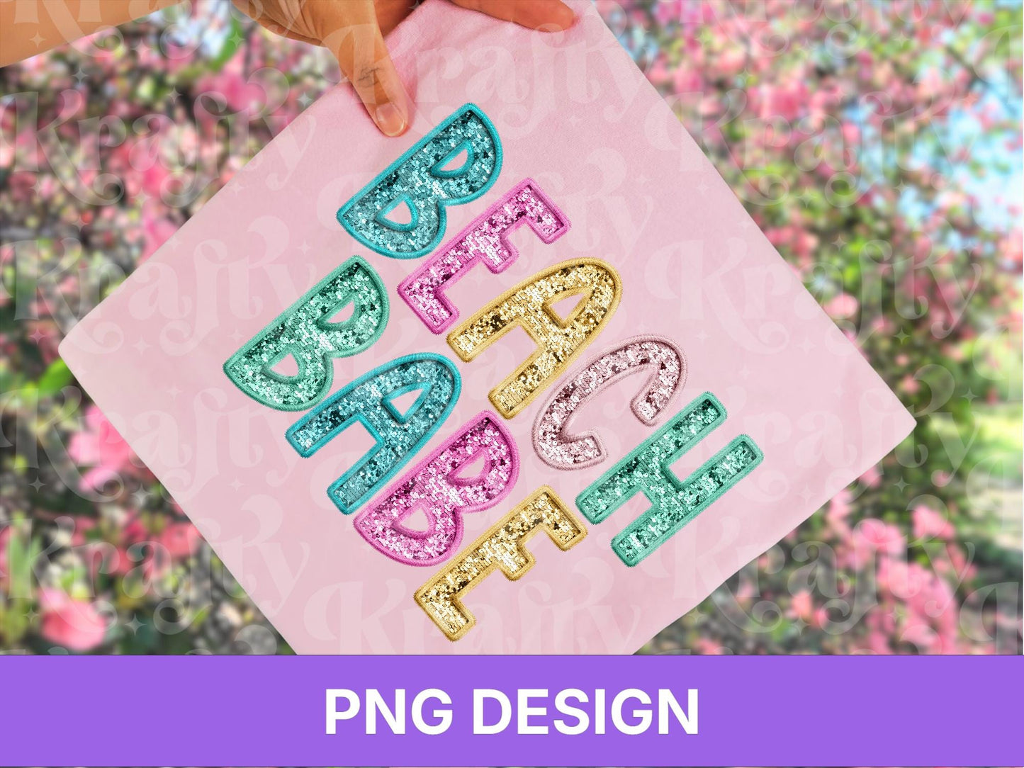 Beach Babe PNG, Faux Embroidery, Summer Clipart, Kid Girls Design (Digital File)