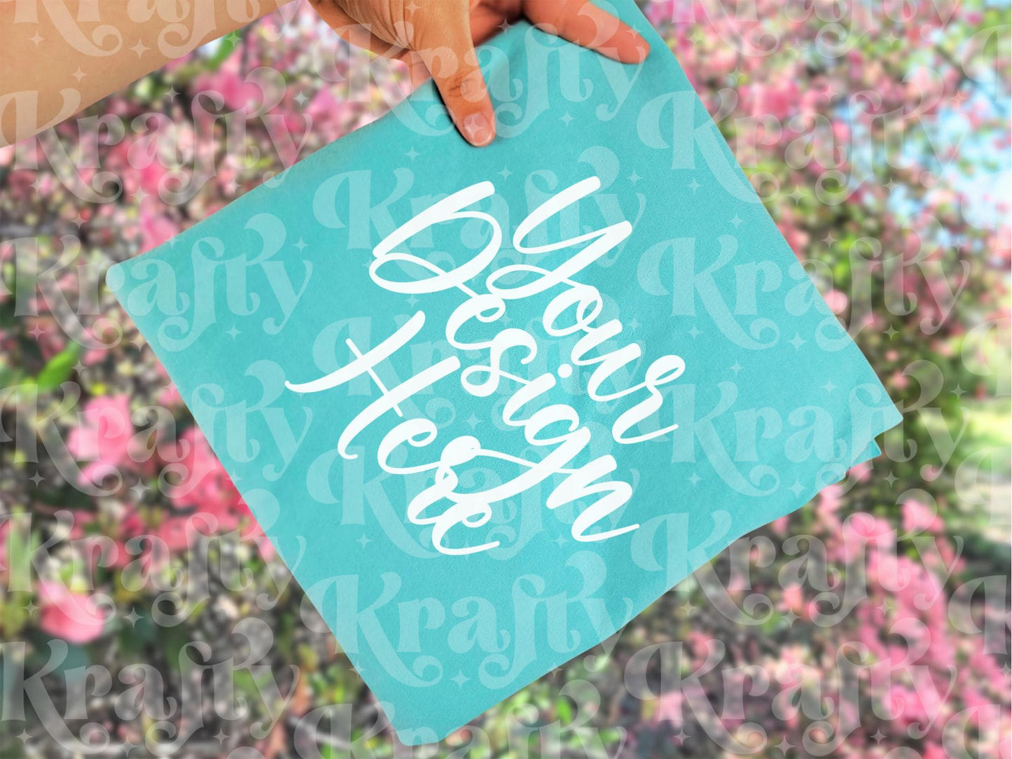 Lagoon Blue Comfort Colors 1717 Mockup, Spring (Instant Download)