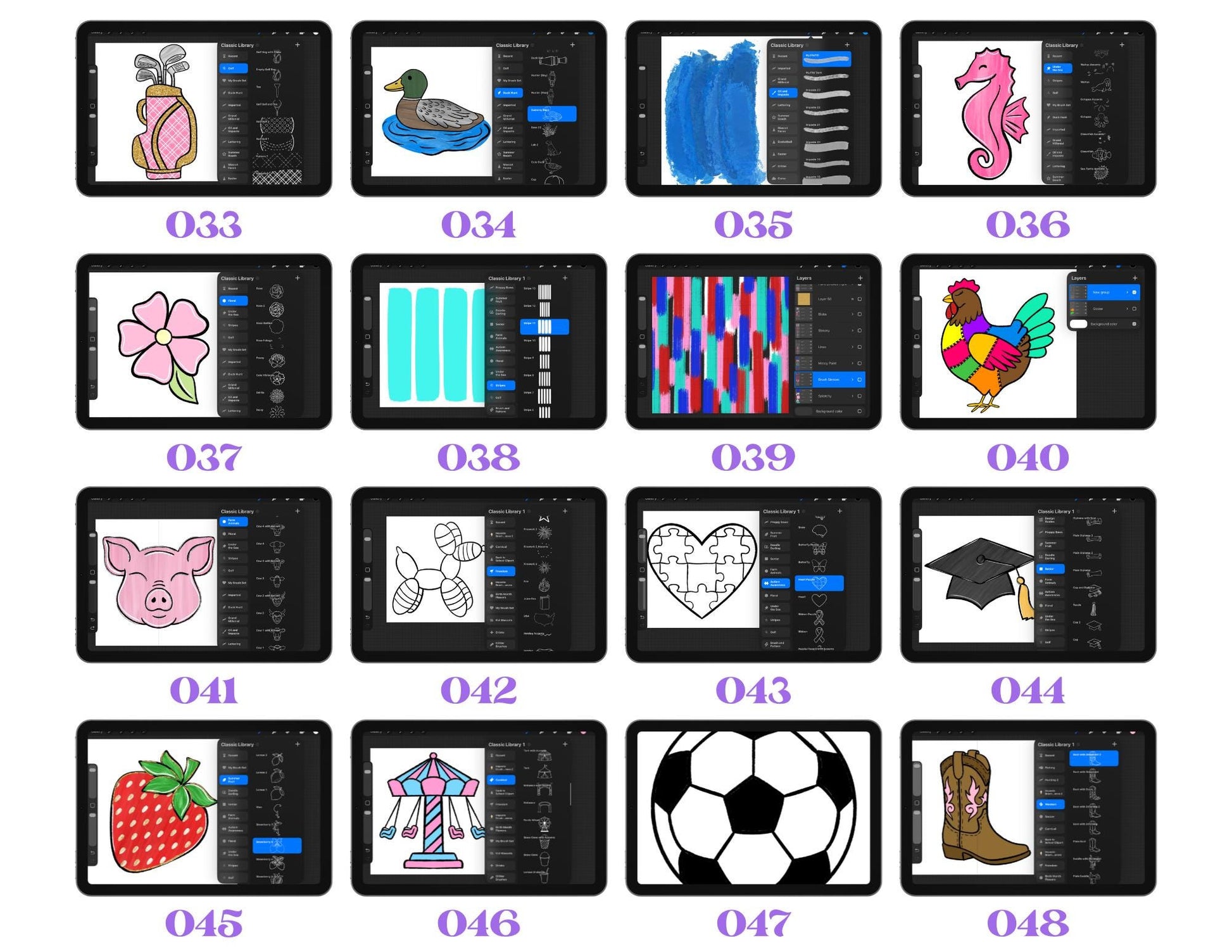 2026 Procreate Stamp Drive, Bundle, Commercial Use