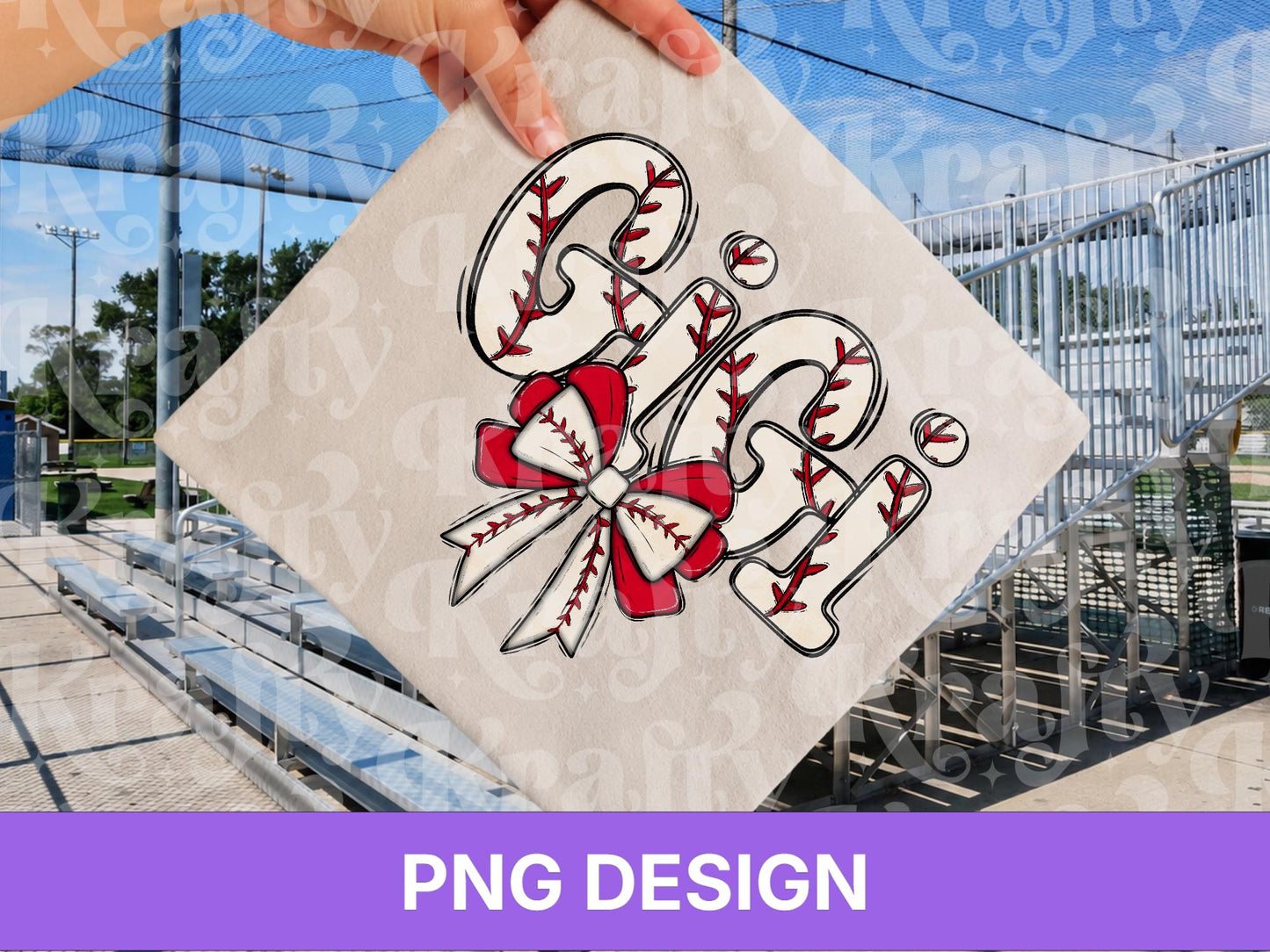 Baseball Gigi PNG, Shirt Design: Sports Clipart, Coquette Bow, Game Day