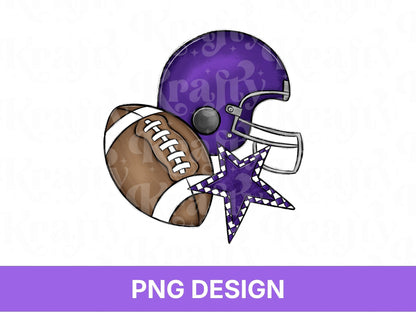 Purple Football Helmet PNG: Game Day Shirt Design, PNG for Men