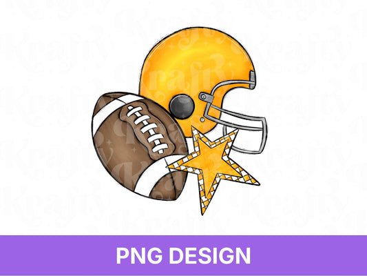 Yellow Football Helmet PNG: Game Day Shirt Design, PNG for Men