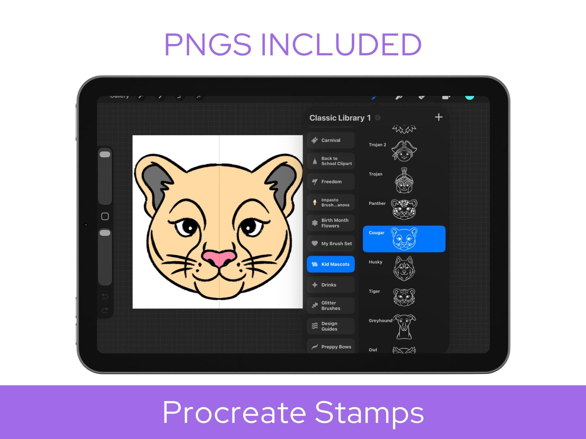 Kid Friendly Mascot Face Stamps, Hand Drawn, Commercial Use