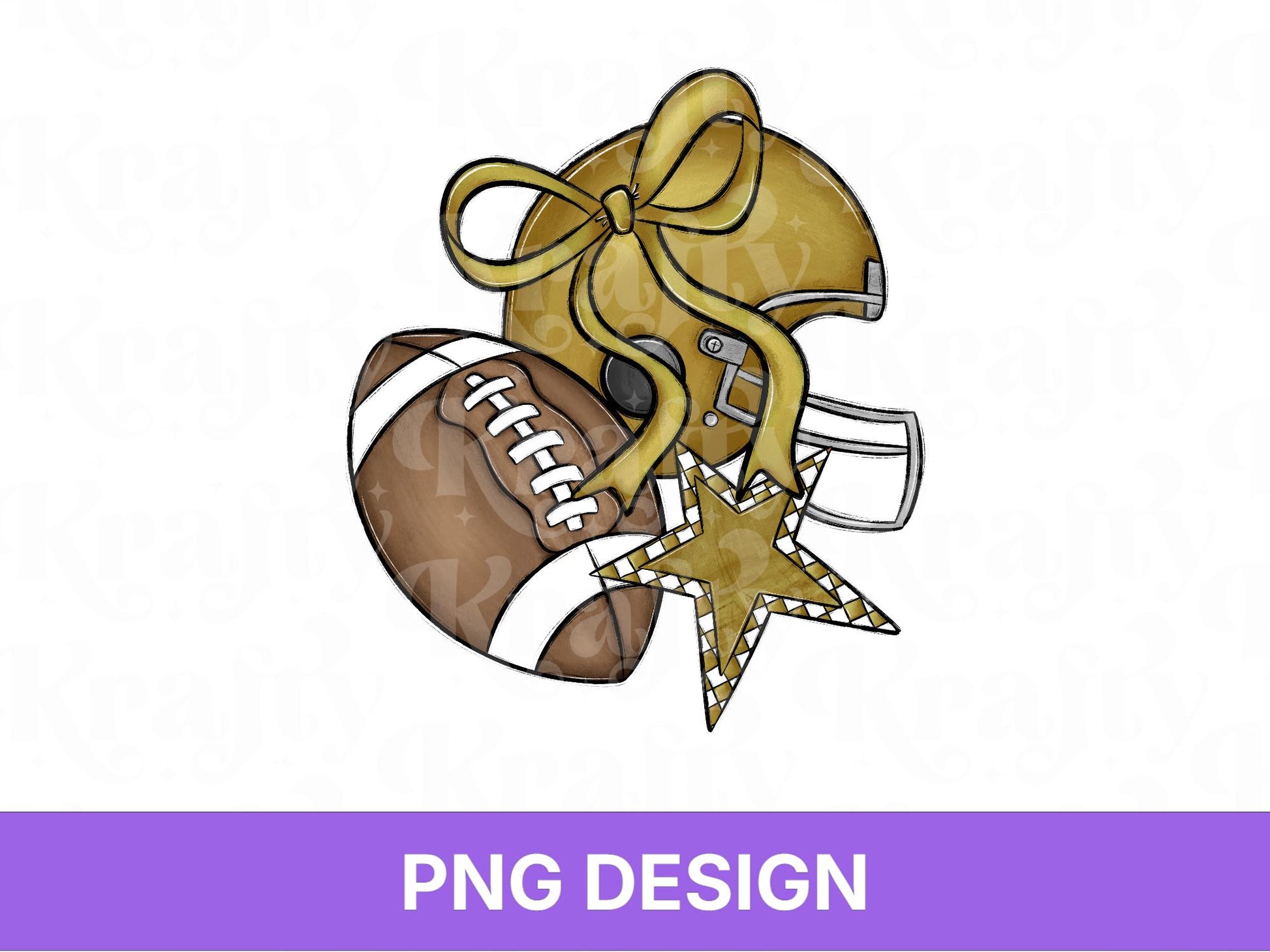 Gold Football Helmet PNG: Preppy Bow, Game Day Shirt Design