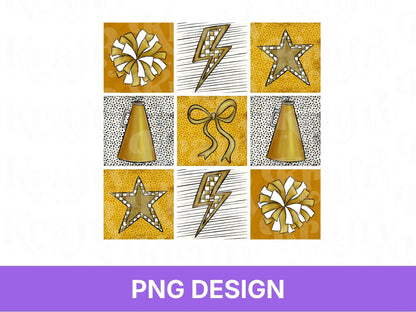Checkered Cheer PNG Shirt Design: Game Day Sublimation, Coquette Bow, School Spirit,