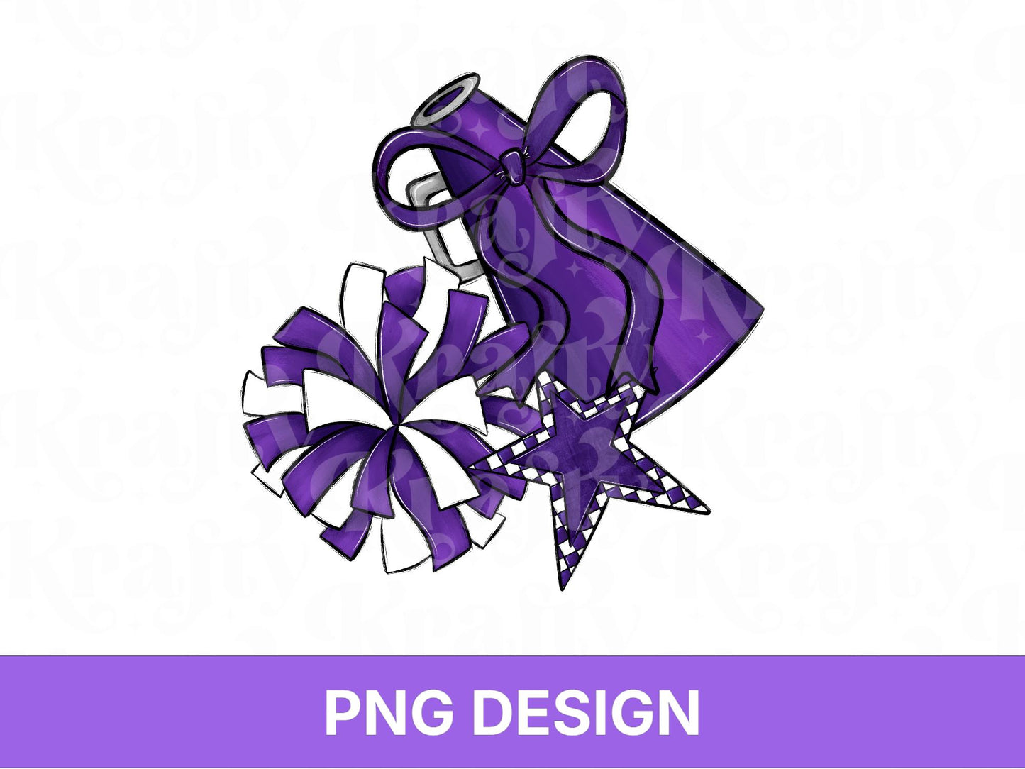 Preppy Cheer PNG: Game Day, Shirt Design, Coquette Bow, Megaphone, Pom Pom