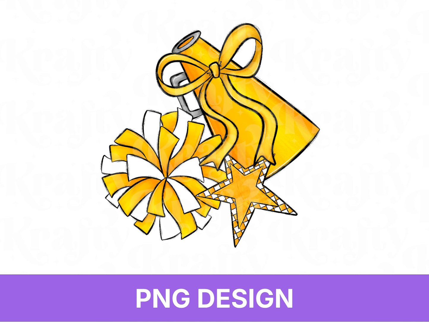 Preppy Cheer PNG: Game Day, Shirt Design, Coquette Bow, Megaphone, Pom Pom