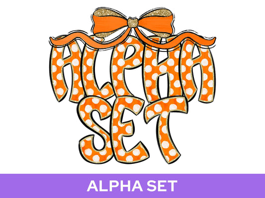 Polka Dot Alpha Set PNG Bundle, Digital Alphabet Letters, Sublimation Alphabet, Commercial Use