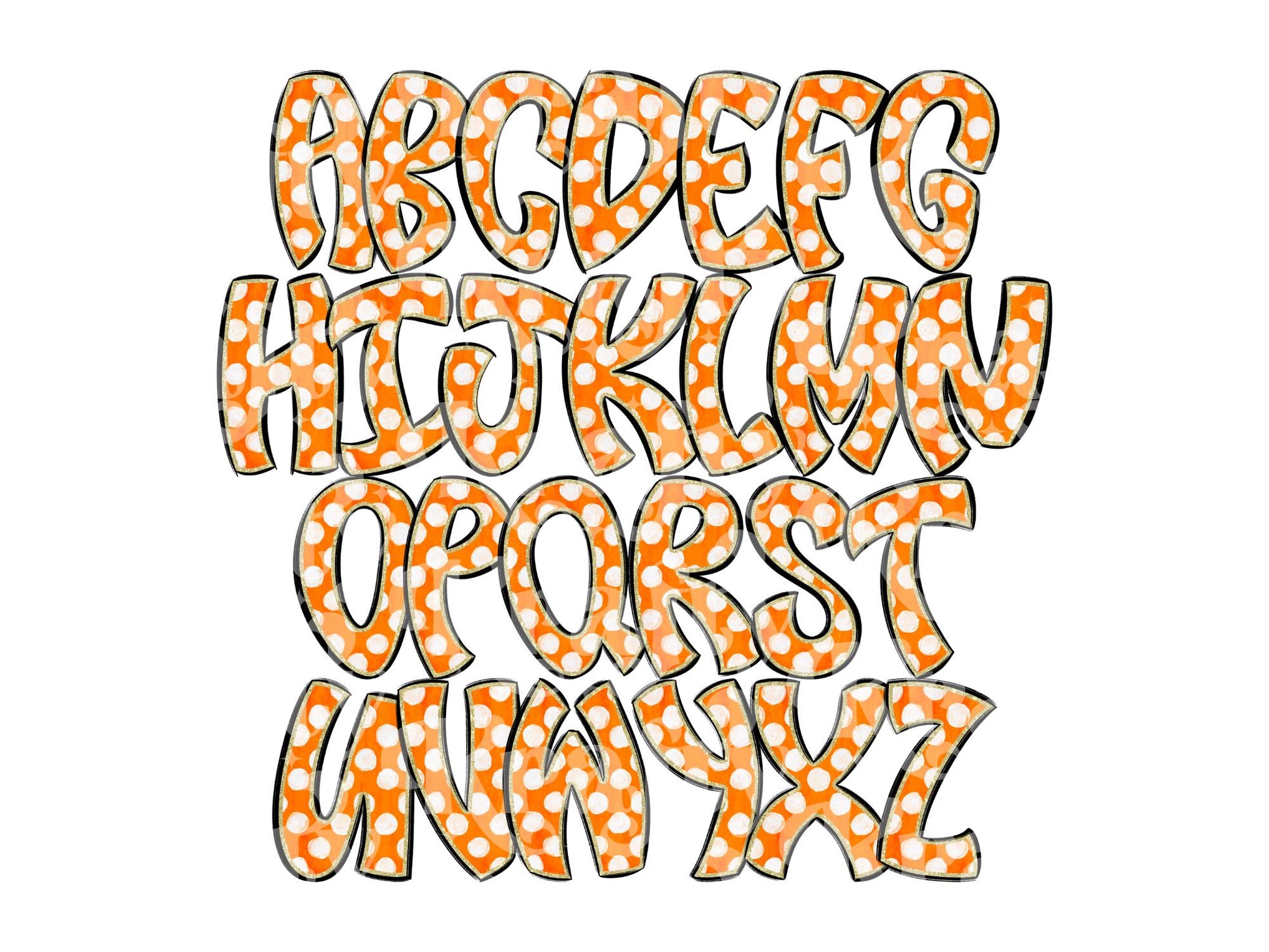 Polka Dot Alpha Set PNG Bundle, Digital Alphabet Letters, Sublimation Alphabet, Commercial Use