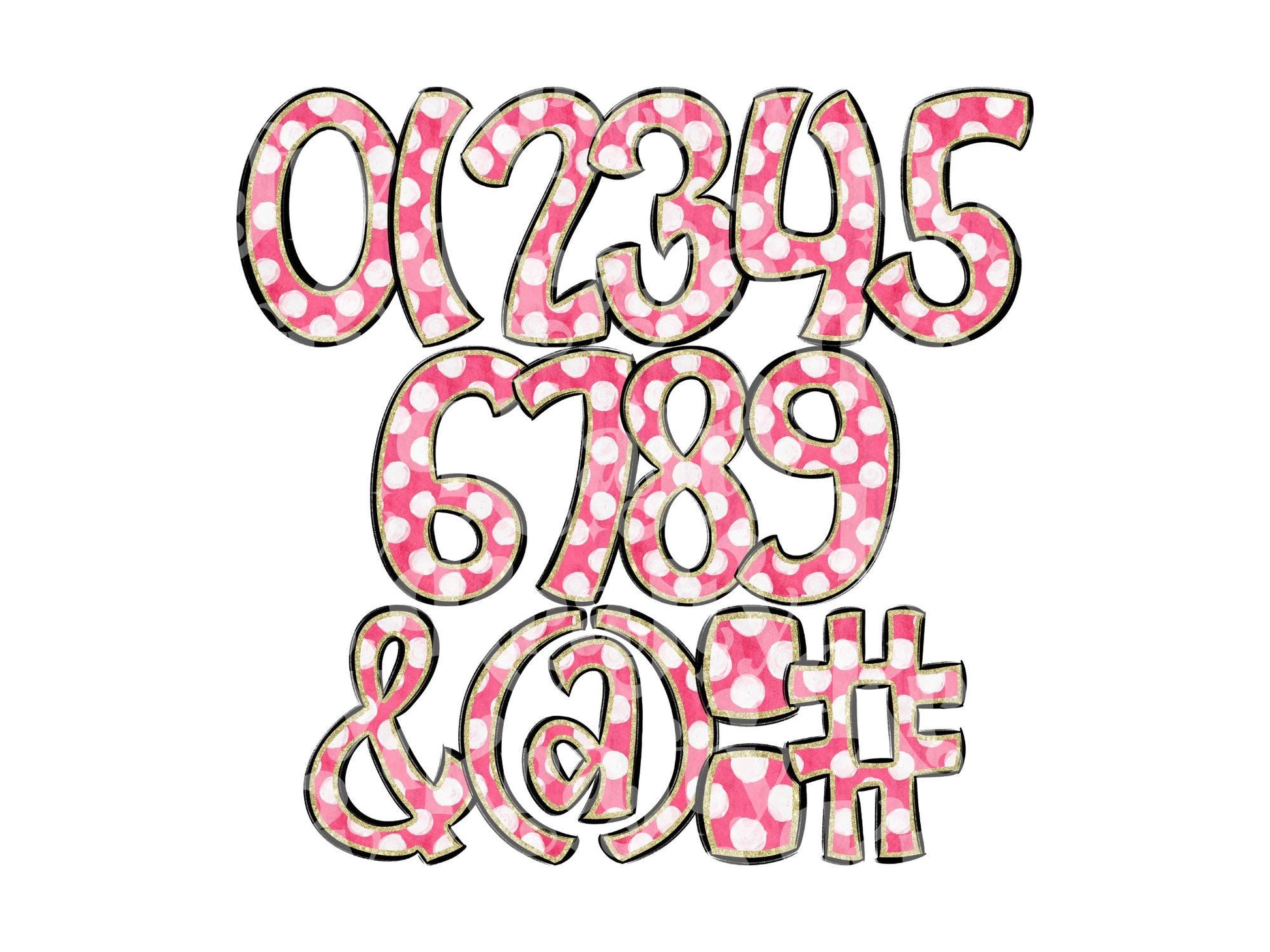Polka Dot Alpha Set PNG Bundle, Digital Alphabet Letters, Sublimation Alphabet, Commercial Use