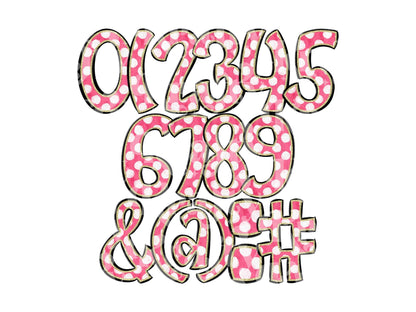 Polka Dot Alpha Set PNG Bundle, Digital Alphabet Letters, Sublimation Alphabet, Commercial Use