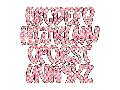 Polka Dot Alpha Set PNG Bundle, Digital Alphabet Letters, Sublimation Alphabet, Commercial Use