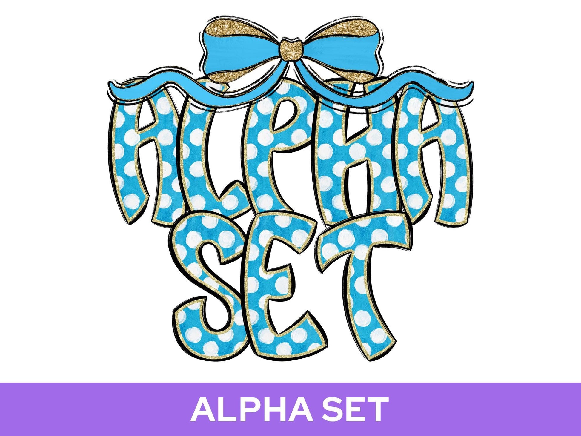 Polka Dot Alpha Set PNG Bundle, Digital Alphabet Letters, Sublimation Alphabet, Commercial Use