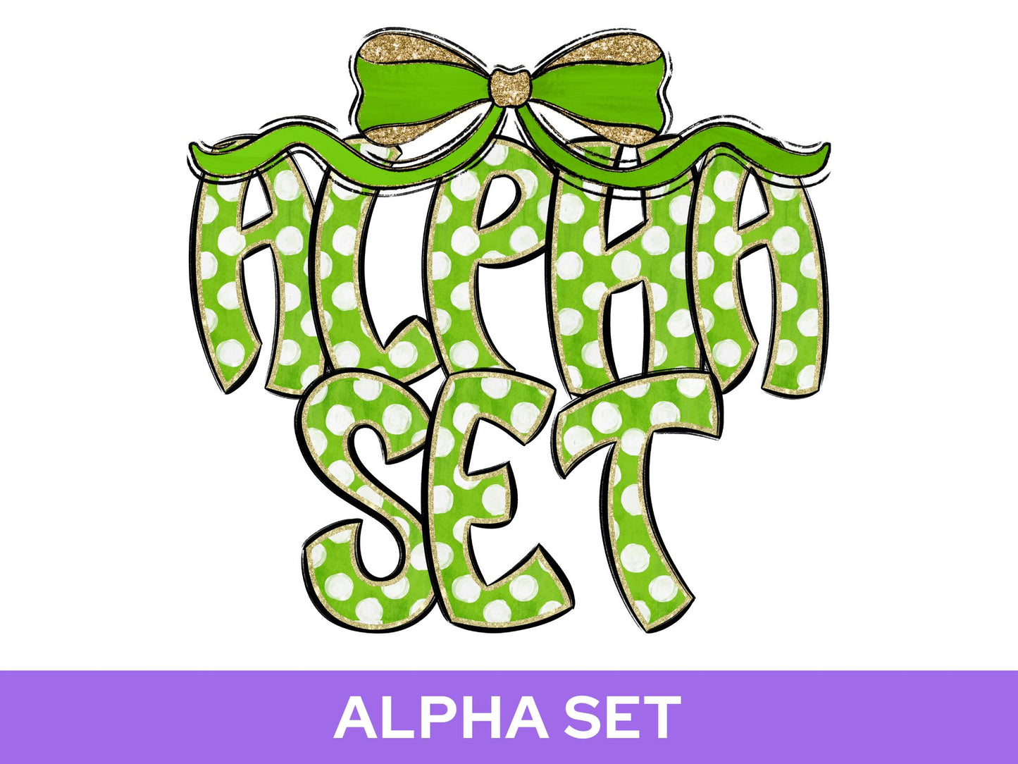 Polka Dot Alpha Set PNG Bundle, Digital Alphabet Letters, Sublimation Alphabet, Commercial Use