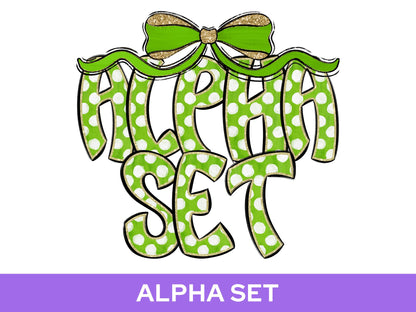 Polka Dot Alpha Set PNG Bundle, Digital Alphabet Letters, Sublimation Alphabet, Commercial Use